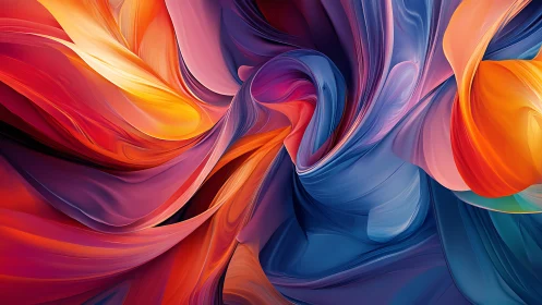 Vibrant swirling gradient ribbons in fluid digital motion.