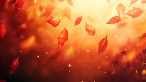 Radiant autumn foliage suspended in volumetric backlight field.
