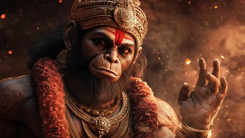 3D devotional character portrait with cinematic warm lighting.