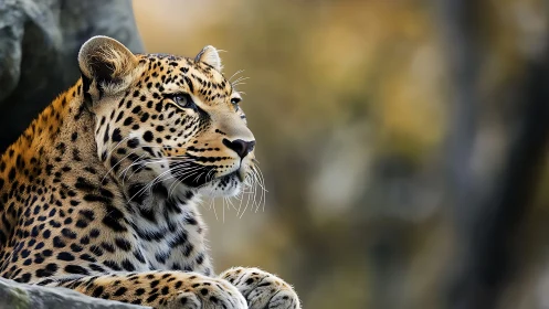 Spotted Contemplation: Leopard Locked in Thoughtful Repose