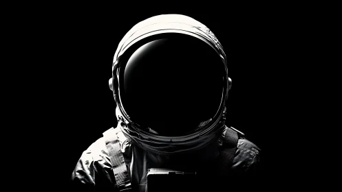 Lone voidfaced astronaut carved from starlight and shadow.