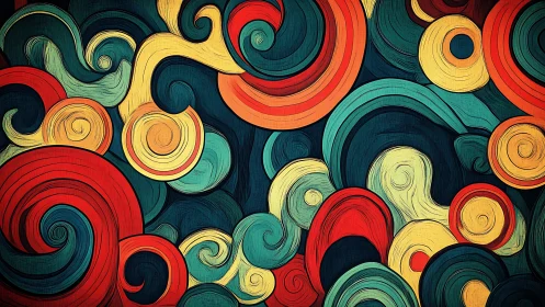 Colorful swirling circles in a joyful abstract daydream.