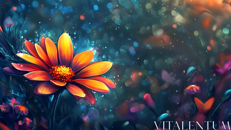 Luminescent Floral Composition with Chromatic Bokeh Rendering.