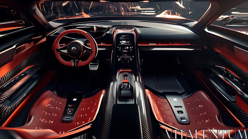 Hyperdrive cockpit of a molten carbon-fiber supercar dream.