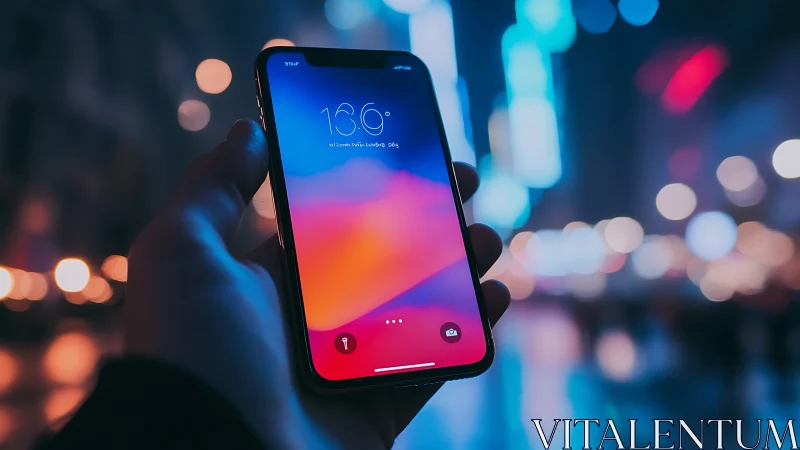 Vibrant Smartphone Glowing with Beautiful Gradient Colors