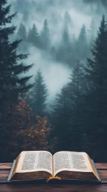 Open Book Forest Mist Juxtaposition.