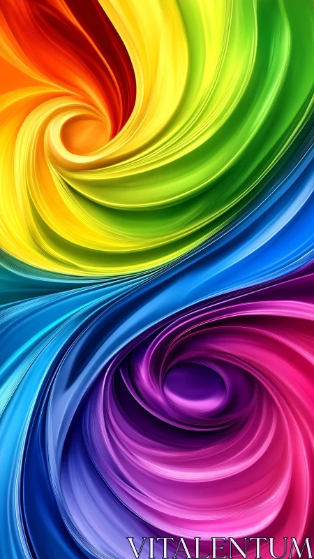 Radiant rainbow swirls curling into a playful color dance.