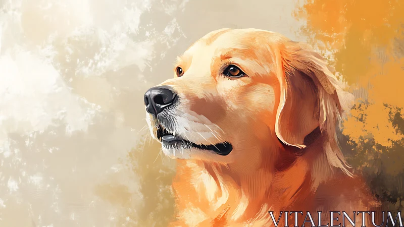 Golden retriever daydream wrapped in painterly sunlight.