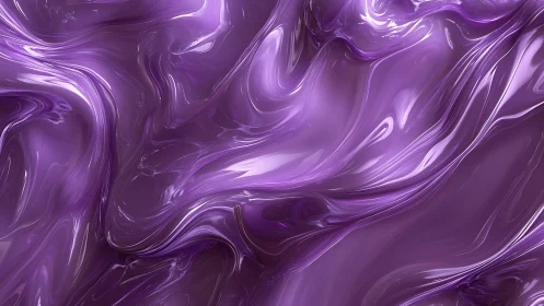 Liquid violet glass waves flow through reflective abstract field.
