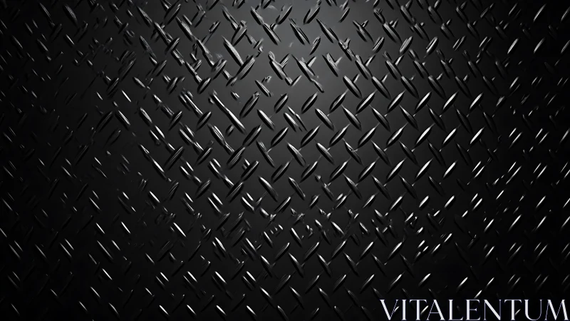 Dark metal diamond plate surface with angled light reflection.