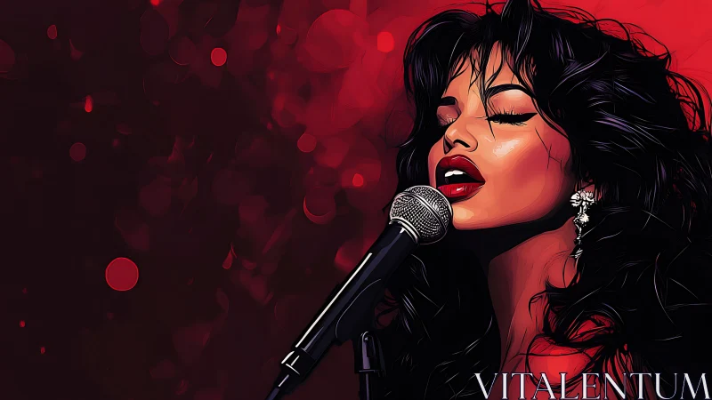 Singer surrenders to spotlight as rich crimson lights glow