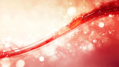 Dynamic Red Wave Abstract Background with Light Effects.