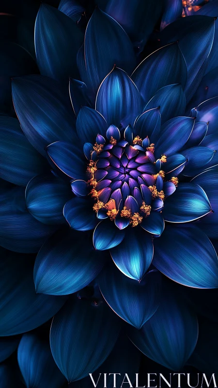 Ethereal Blue Lotus with Radiant Purple Core.