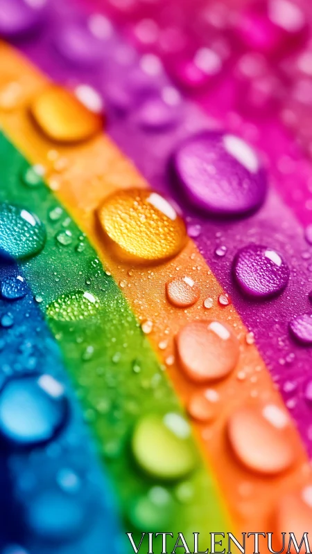 Macro study of water droplets on saturated rainbow bands