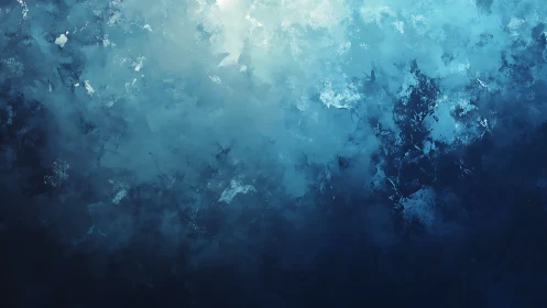 Deep blue abstract cloud field suggests submerged distance