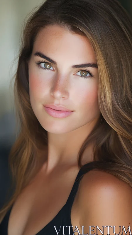 High-resolution photorealistic portrait with soft depth rendering