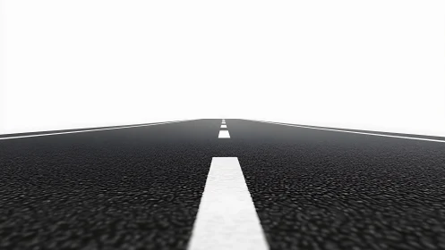 Open road stretching into bright, endless white horizon.