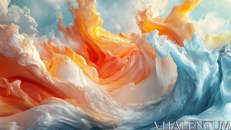 Sunlit waves of color rise like clouds in gentle motion