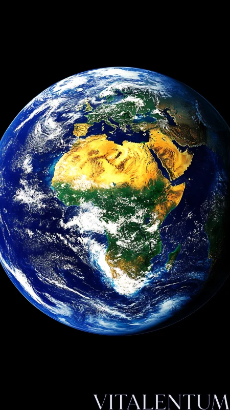 Earth glows like a blue lantern over the sunlit Sahara.