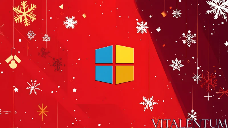 Windows-style holiday icon on bold red festive backdrop.