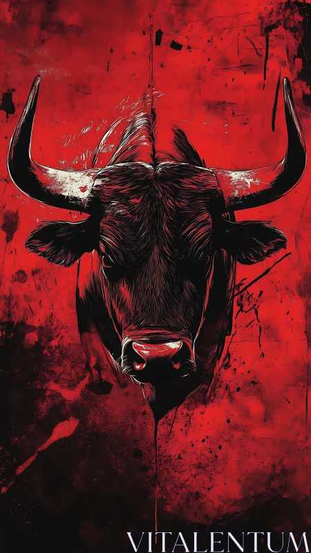 Bold bull portrait glowing against deep crimson energy.
