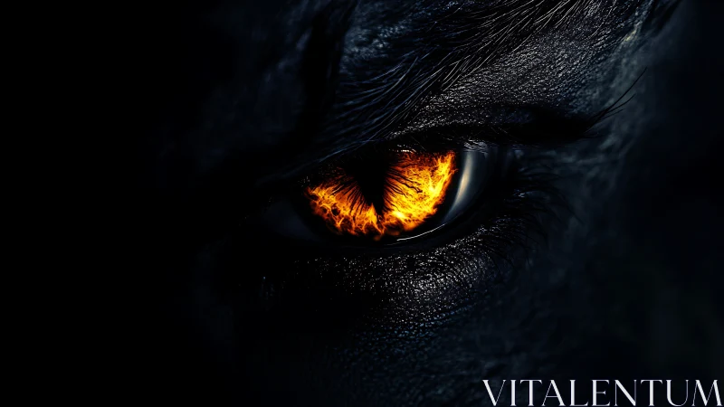 Volcanic draconic iris under asymmetric low key illumination.