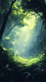 Enchanted Forest Glow: Nature's Luminous Sanctuary.