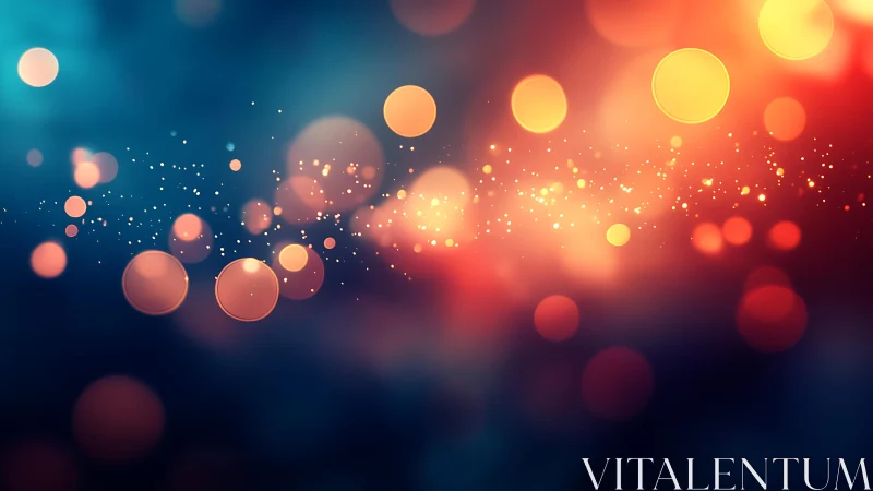Vibrant abstract bokeh lights in blue and orange digital art style.