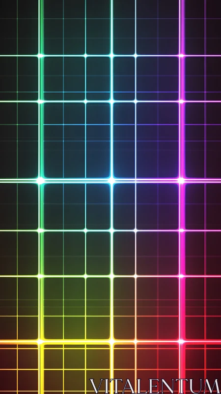 Luminous multicolor vector grid with radiant nodal intersections.