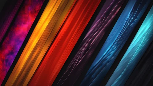 Diagonal neon color streaks form layered abstract light flow