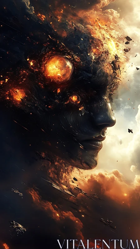 Celestial Warform Rising from Embers of a Dying Nebula.