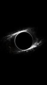 Accretion ring silhouette around central dark celestial body
