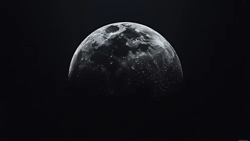 Lunar terminator close-up with high-contrast crater relief.