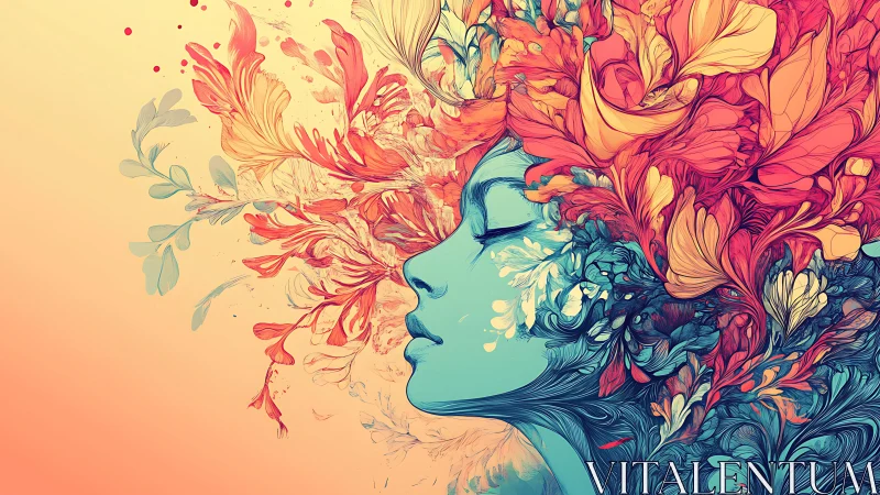 Dreamy floral portrait where color and calm intertwine.