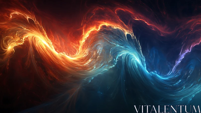 Cosmic fire and ice collide in swirling elemental tides.