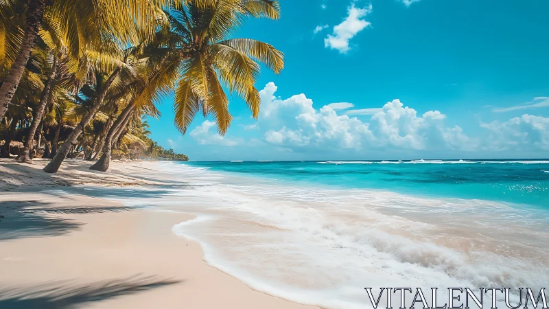 Tropical Paradise: Where Palms Meet Turquoise Waters.