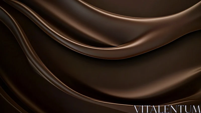 Silky chocolate wave layers form smooth abstract backdrop.