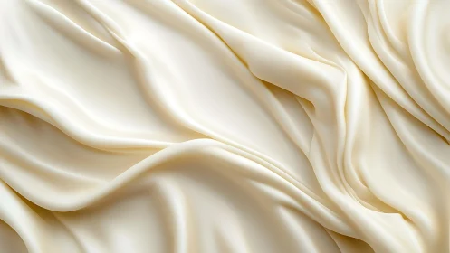 Elegant cream silk fabric with soft folds, abstract luxury texture.