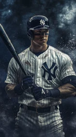 Focused baseball batter ready to step into the moment.