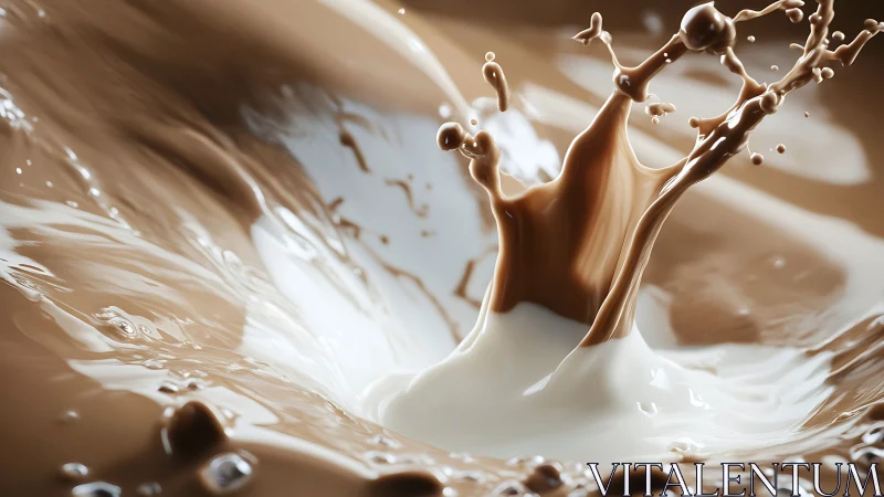 Velvet chocolate milk splash crowns in midair drama.