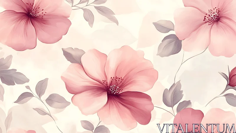 Delicate Pink Blossoms Dance Across a Soft, Dreamy Canvas.