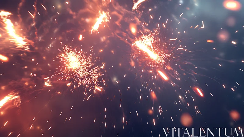 Volumetric bokeh sparks explode across deep teal void.
