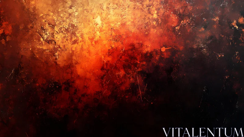 Fiery Abstract Texture With Red and Orange Hues, Modern Art Style.