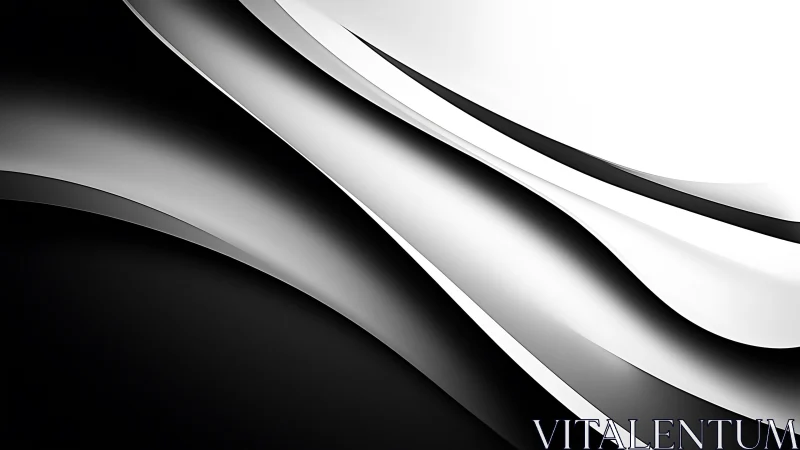 Monochrome metallic waves with sweeping abstract contrast.