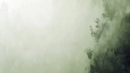 Soft misty green horizon drifts into gentle abstract calm