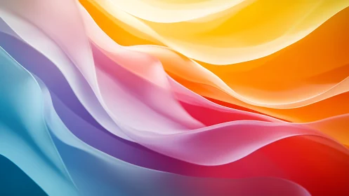 Chromatic translucent waveforms in layered fluid gradients.