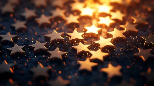 Gold-plated wishes gather in a warm tide of tiny stars