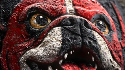 Fierce Bulldog Mural Close-Up in Bold Urban Graffiti Style.