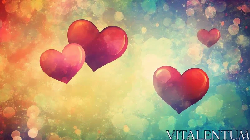 Glowing Hearts Dance Through Rainbow Bokeh Light