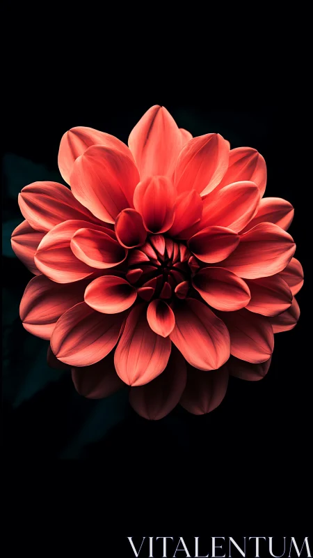Coral Dahlia Blooming in Radiant Beauty.